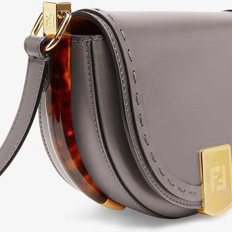 Affordable HOT Fendi Moonlight In Leather Bag Grey ROMA Calf Logo 0715